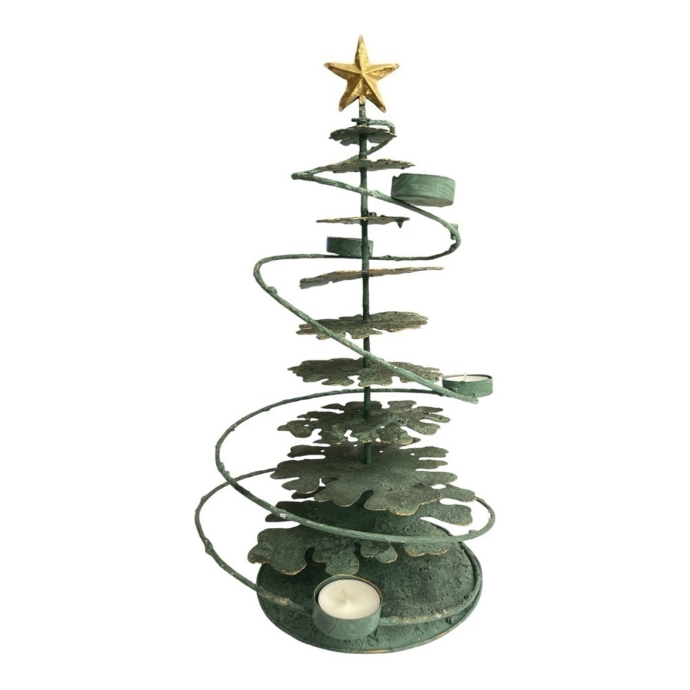RARE VTG Hallmark Metal Christmas Tree Candle Holder Decoration Table Top 17"T
